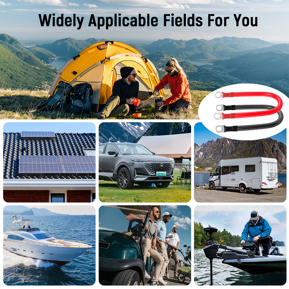 4AWG 11-Inch Battery Inverter Cable Set