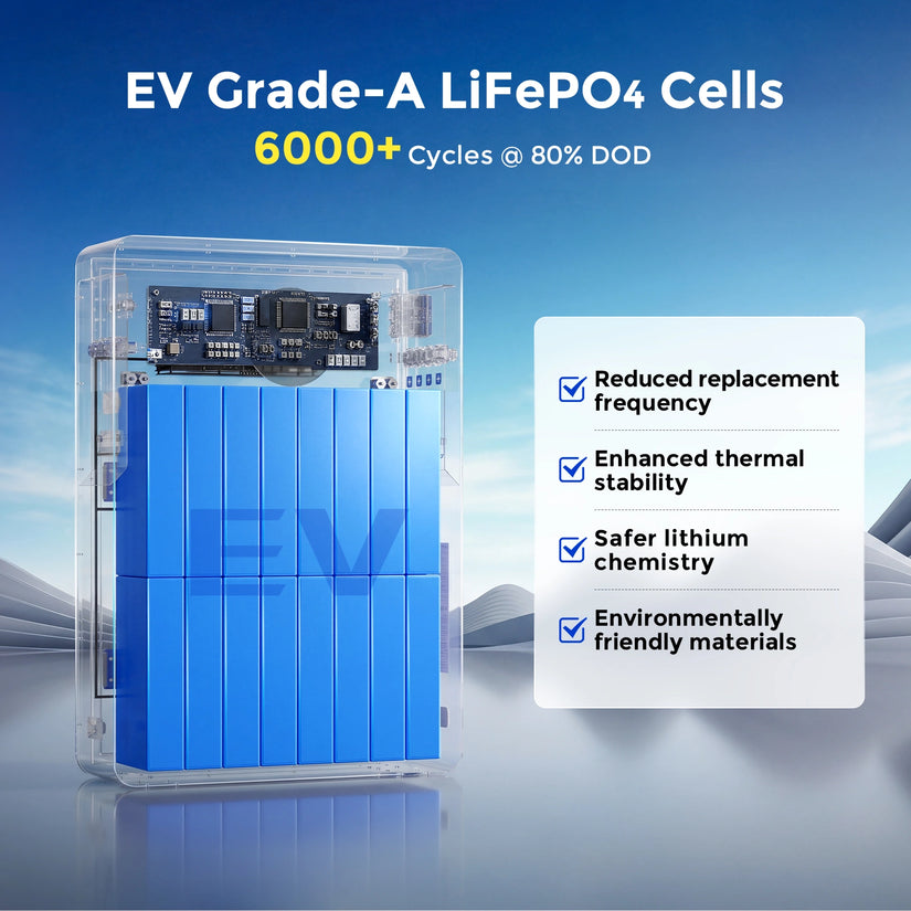 WattCycle 51.2V 628Ah 32kWh Smart LiFePO4 Solar Home Energy Storage System - Active Balancing