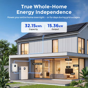 WattCycle 51.2V 628Ah 32kWh Smart LiFePO4 Solar Home Energy Storage System - Active Balancing