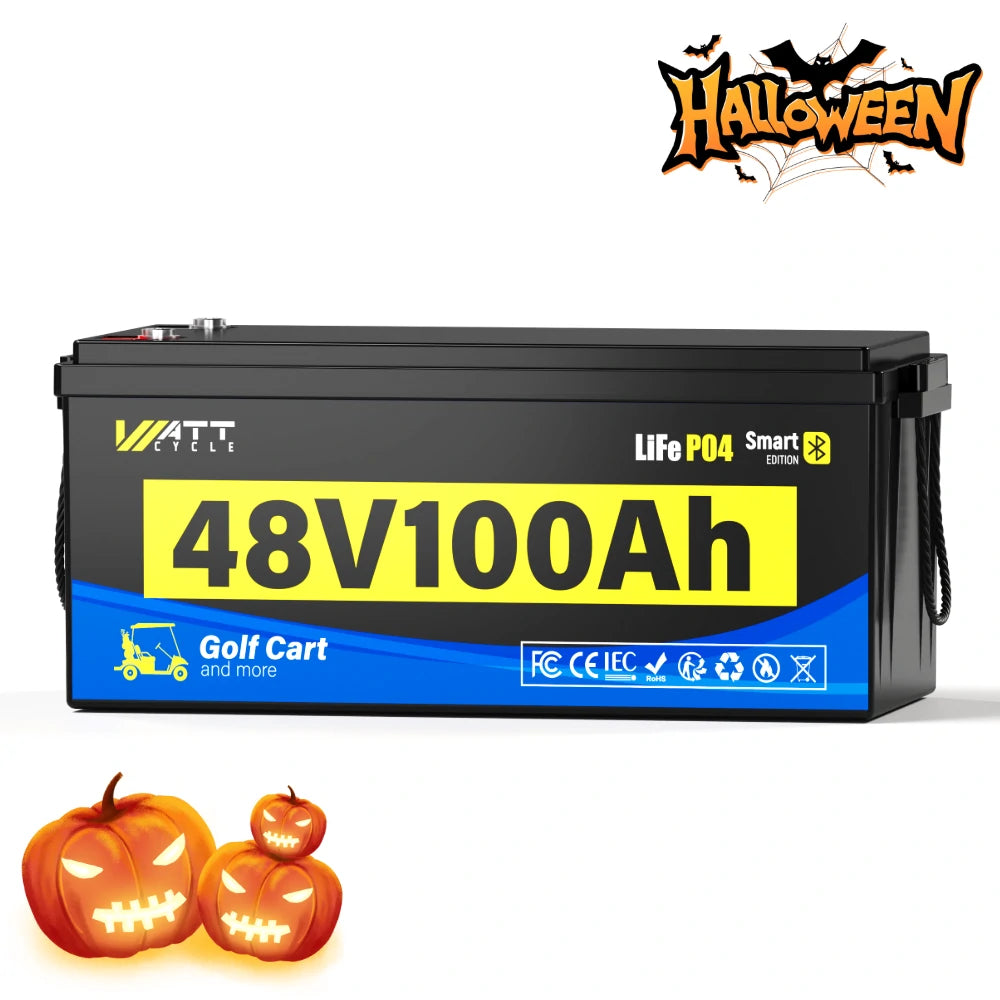 【🎃Halloween Treat】48V 100Ah 200A BMS Golf Cart Battery with Bluetooth