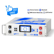 V2 WattCycle 48V 100Ah LiFePO₄ Rack Battery – Active Balancing | LCD | Bluetooth | Smart Comms | UL 1973