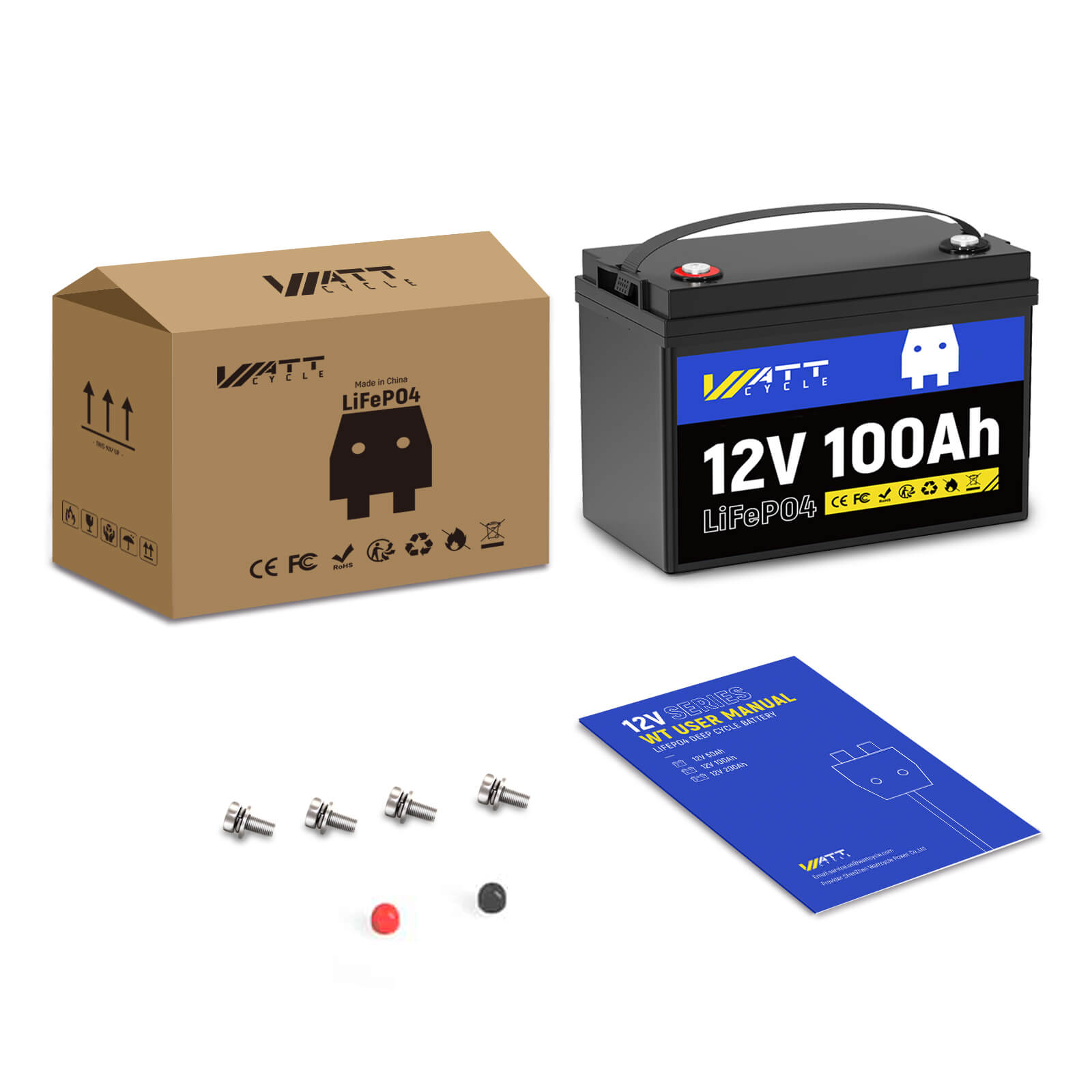 24V 100Ah Group 24 LiFePO4 Battery Set