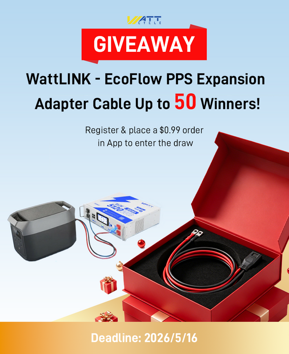 🎉 Win 50 Free WattCycle-EcoFlow PPS Cables!