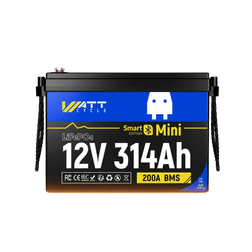 Batería LiFePO₄ WattCycle de 12V 314Ah Mini con calefacción y Bluetooth | Cableado interno de gran calibre y BMS continuo de 200A