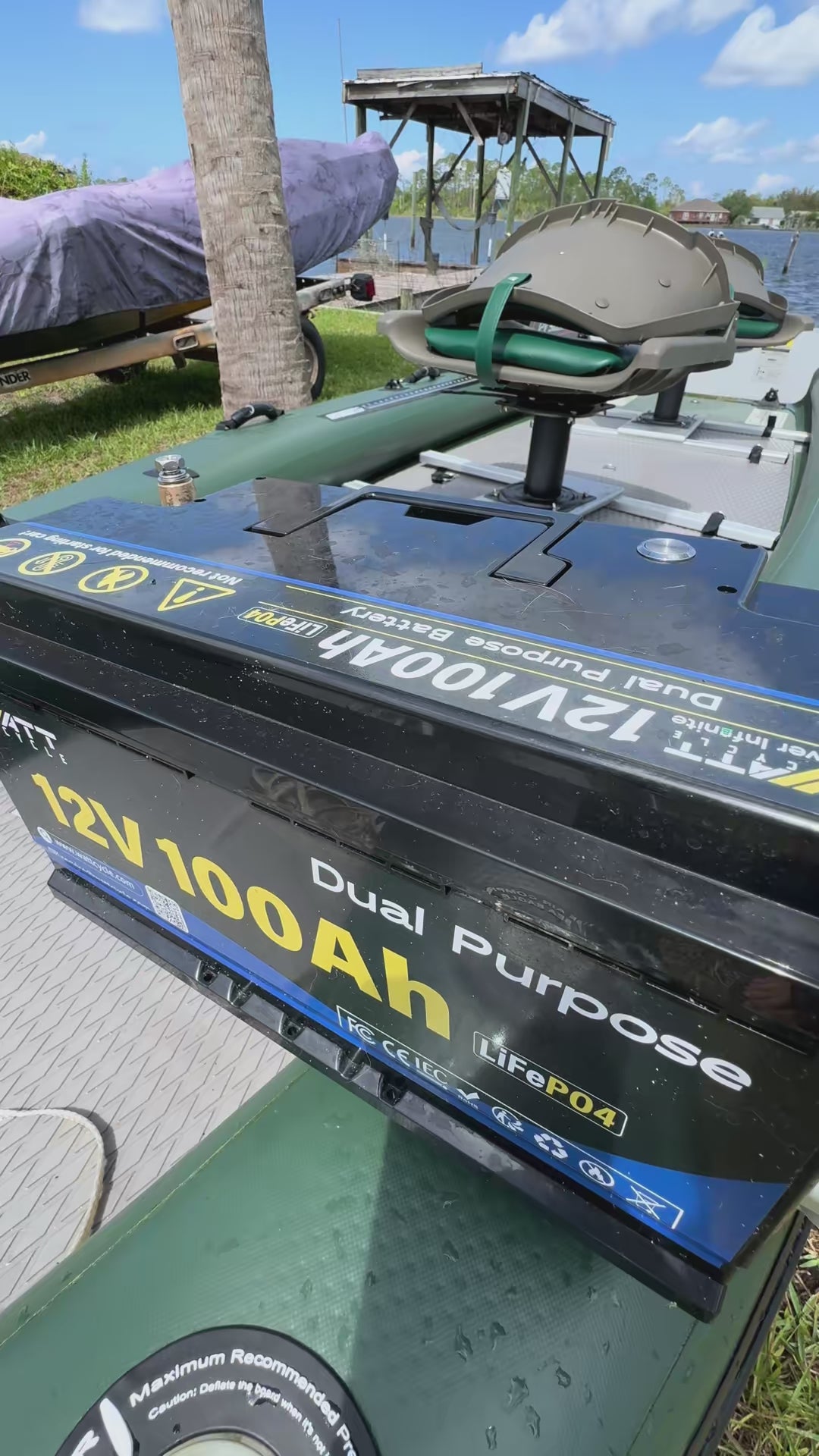 【🌊Price Drop】12V 100Ah 1200CCA Marine Cranking Battery with Bluetooth