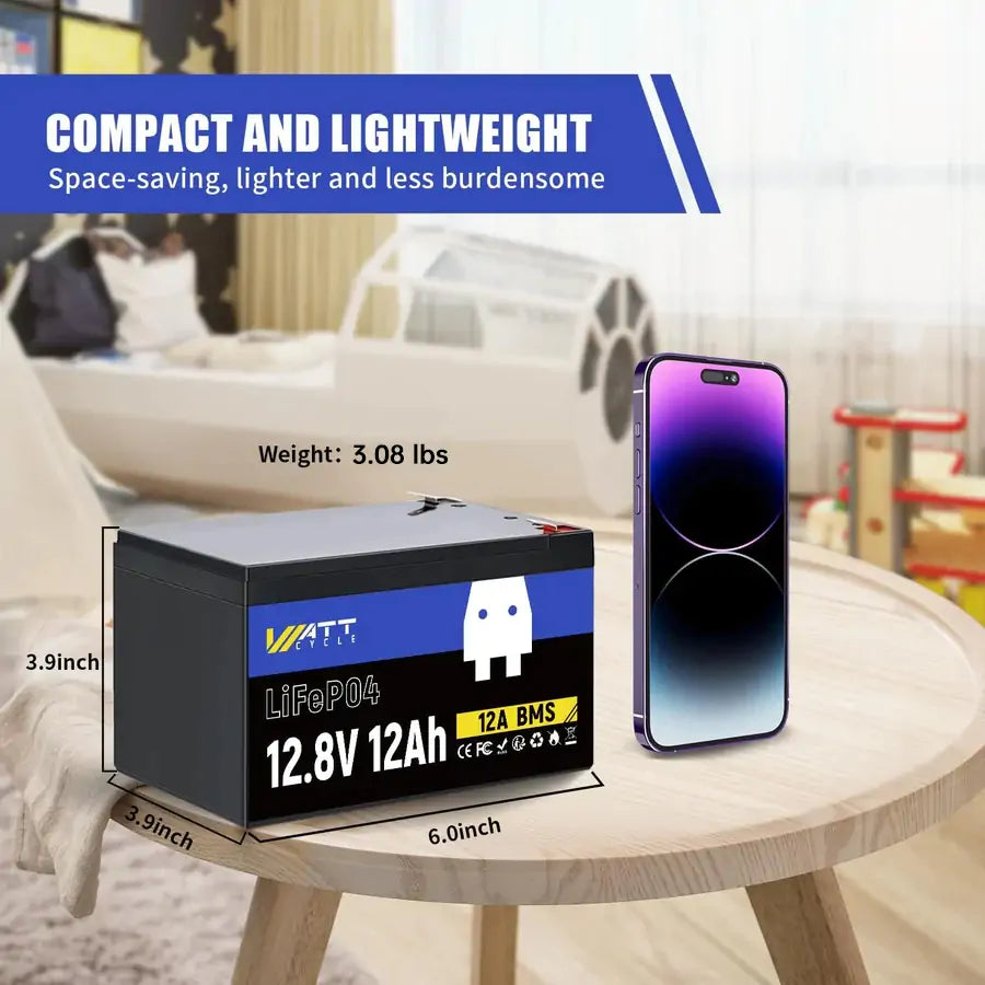 12V 12Ah LiFePO4 Battery Kit