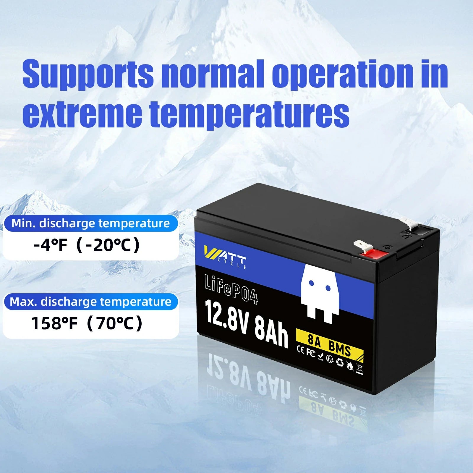 12V 8Ah LiFePO4 Battery Kit